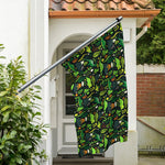 Cute Dinosaur And Floral Pattern Print Polyester Flag
