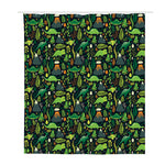 Cute Dinosaur And Floral Pattern Print Polyester Shower Curtain