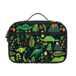 Cute Dinosaur And Floral Pattern Print Portable Lunch Bag