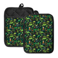 Cute Dinosaur And Floral Pattern Print Pot Holders With Pocket