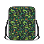 Cute Dinosaur And Floral Pattern Print Rectangular Crossbody Bag