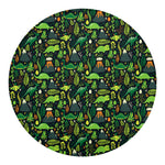 Cute Dinosaur And Floral Pattern Print Round Blanket
