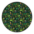 Cute Dinosaur And Floral Pattern Print Round Floor Mat