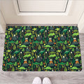Cute Dinosaur And Floral Pattern Print Rubber Doormat