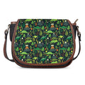 Cute Dinosaur And Floral Pattern Print Saddle Bag
