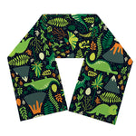 Cute Dinosaur And Floral Pattern Print Scarf