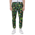 Cute Dinosaur And Floral Pattern Print Joggers