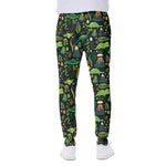 Cute Dinosaur And Floral Pattern Print Scuba Joggers