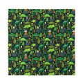 Cute Dinosaur And Floral Pattern Print Silk Bandana