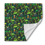 Cute Dinosaur And Floral Pattern Print Silk Bandana