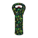 Cute Dinosaur And Floral Pattern Print Single Neoprene Wine Tote