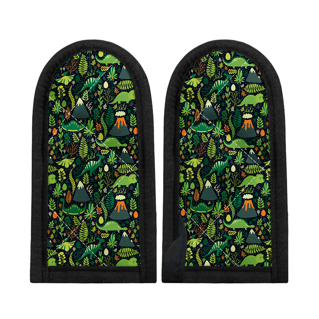 Cute Dinosaur And Floral Pattern Print Skillet Handle Cover