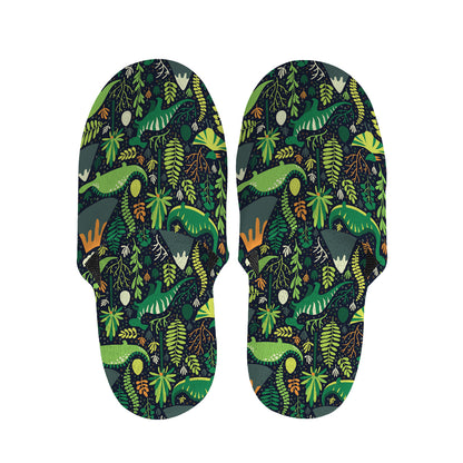 Cute Dinosaur And Floral Pattern Print Slippers