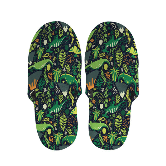Cute Dinosaur And Floral Pattern Print Slippers