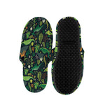 Cute Dinosaur And Floral Pattern Print Slippers