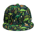Cute Dinosaur And Floral Pattern Print Snapback Cap