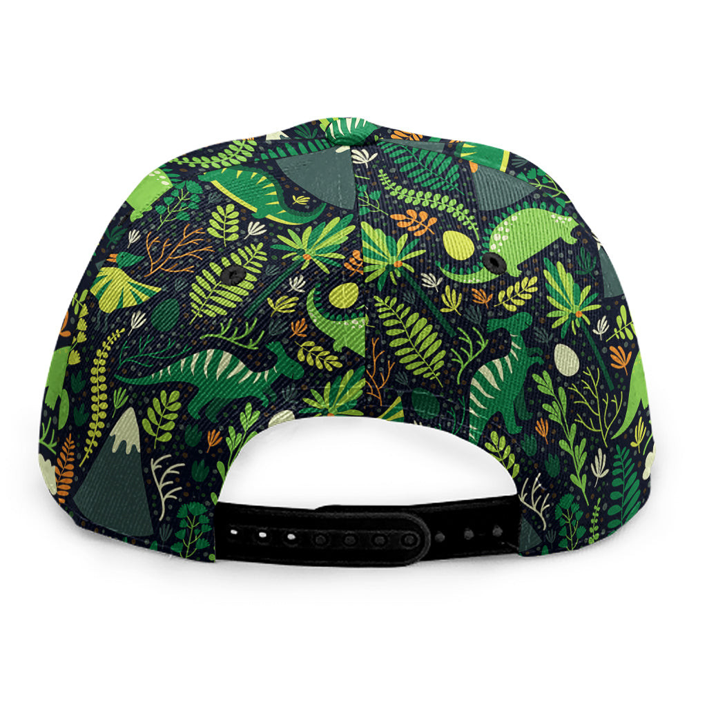 Cute Dinosaur And Floral Pattern Print Snapback Cap