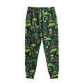 Cute Dinosaur And Floral Pattern Print Sweatpants