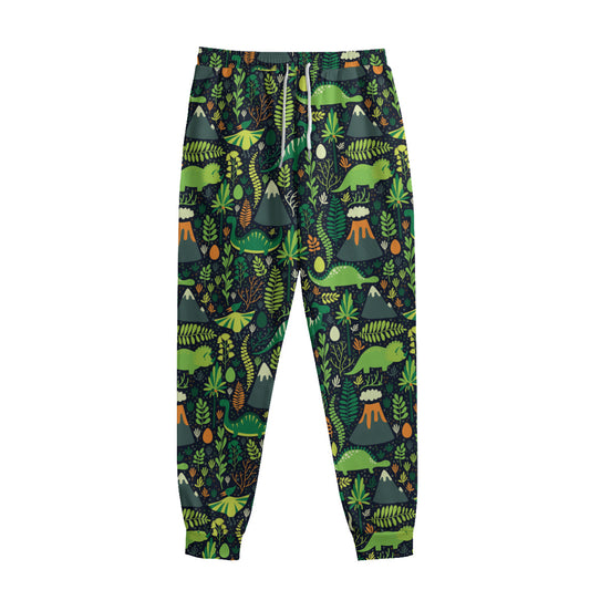 Cute Dinosaur And Floral Pattern Print Sweatpants
