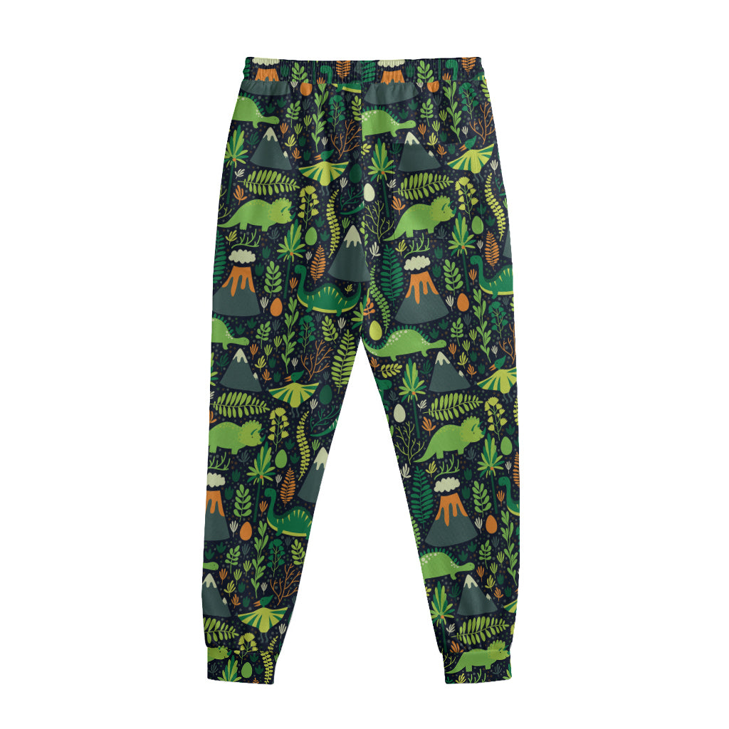 Cute Dinosaur And Floral Pattern Print Sweatpants