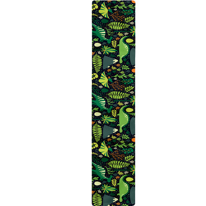 Cute Dinosaur And Floral Pattern Print Table Runner