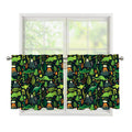Cute Dinosaur And Floral Pattern Print Tier Curtains