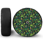 Cute Dinosaur And Floral Pattern Print Tire Cover With Camera Hole