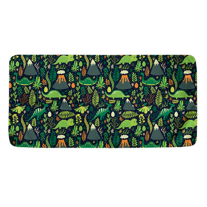 Cute Dinosaur And Floral Pattern Print Towel