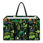 Cute Dinosaur And Floral Pattern Print Utility Tote Bag