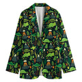 Cute Dinosaur And Floral Pattern Print Women's Blazer