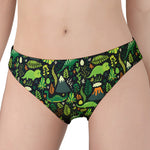 Cute Dinosaur And Floral Pattern Print Women's Panties