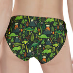 Cute Dinosaur And Floral Pattern Print Women's Panties