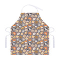 Cute Dog Emoji Pattern Print Adjustable Apron