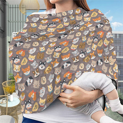 Cute Dog Emoji Pattern Print Baby Seat Cover