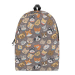 Cute Dog Emoji Pattern Print Backpack