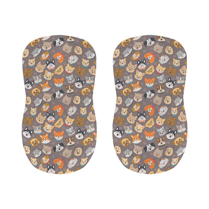 Cute Dog Emoji Pattern Print Bar Stool Covers