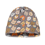 Cute Dog Emoji Pattern Print Beanie