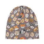 Cute Dog Emoji Pattern Print Beanie