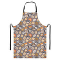 Cute Dog Emoji Pattern Print Bib Apron With Pocket