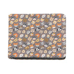 Cute Dog Emoji Pattern Print Bifold Wallet