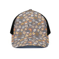 Cute Dog Emoji Pattern Print Black Mesh Trucker Hat