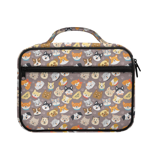 Cute Dog Emoji Pattern Print Briefcase Bible Bag
