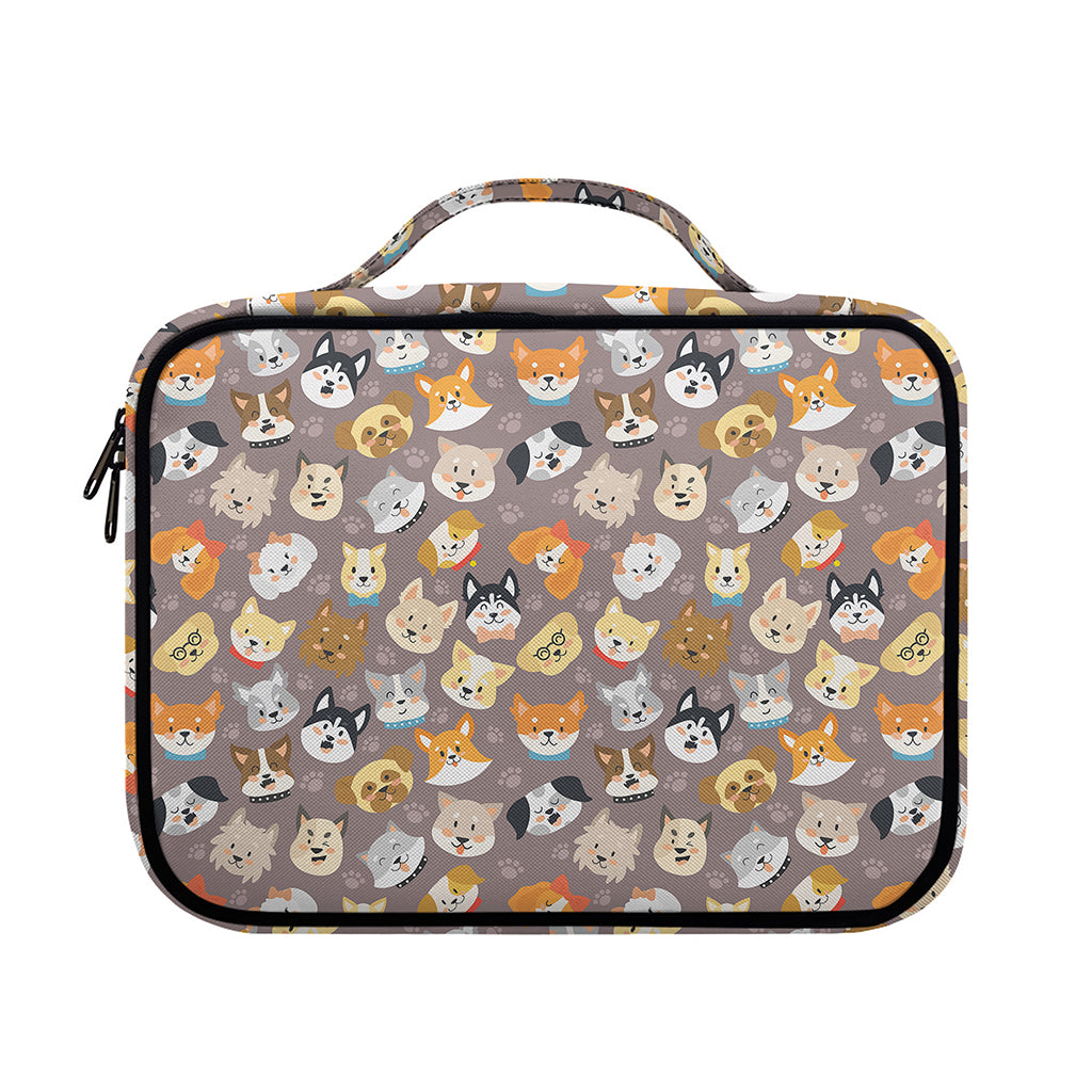 Cute Dog Emoji Pattern Print Briefcase Bible Bag