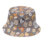 Cute Dog Emoji Pattern Print Bucket Hat