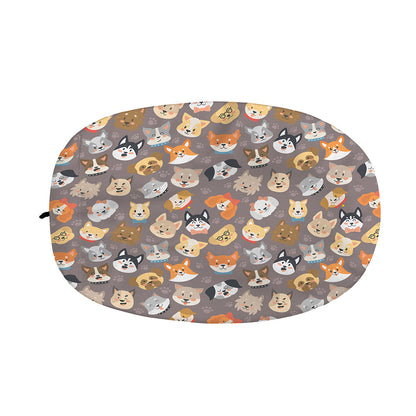 Cute Dog Emoji Pattern Print Car Side Mirror Covers