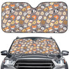 Cute Dog Emoji Pattern Print Car Windshield Sun Shade