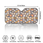 Cute Dog Emoji Pattern Print Car Windshield Sun Shade