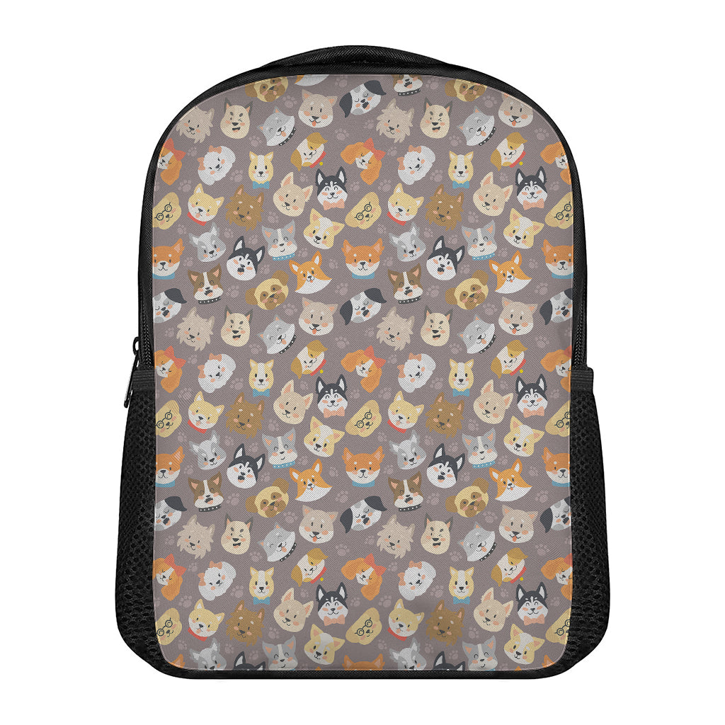 Cute Dog Emoji Pattern Print Casual Backpack