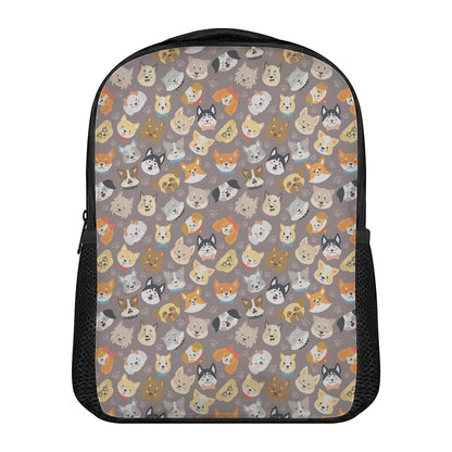 Cute Dog Emoji Pattern Print Casual Backpack