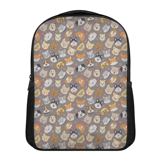Cute Dog Emoji Pattern Print Casual Backpack